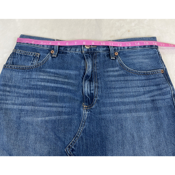 Lucky Brand Jeans Mini Skirt Womens 10/30 Blue Denim Raw Hem Distressed Festival - Picture 2 of 9
